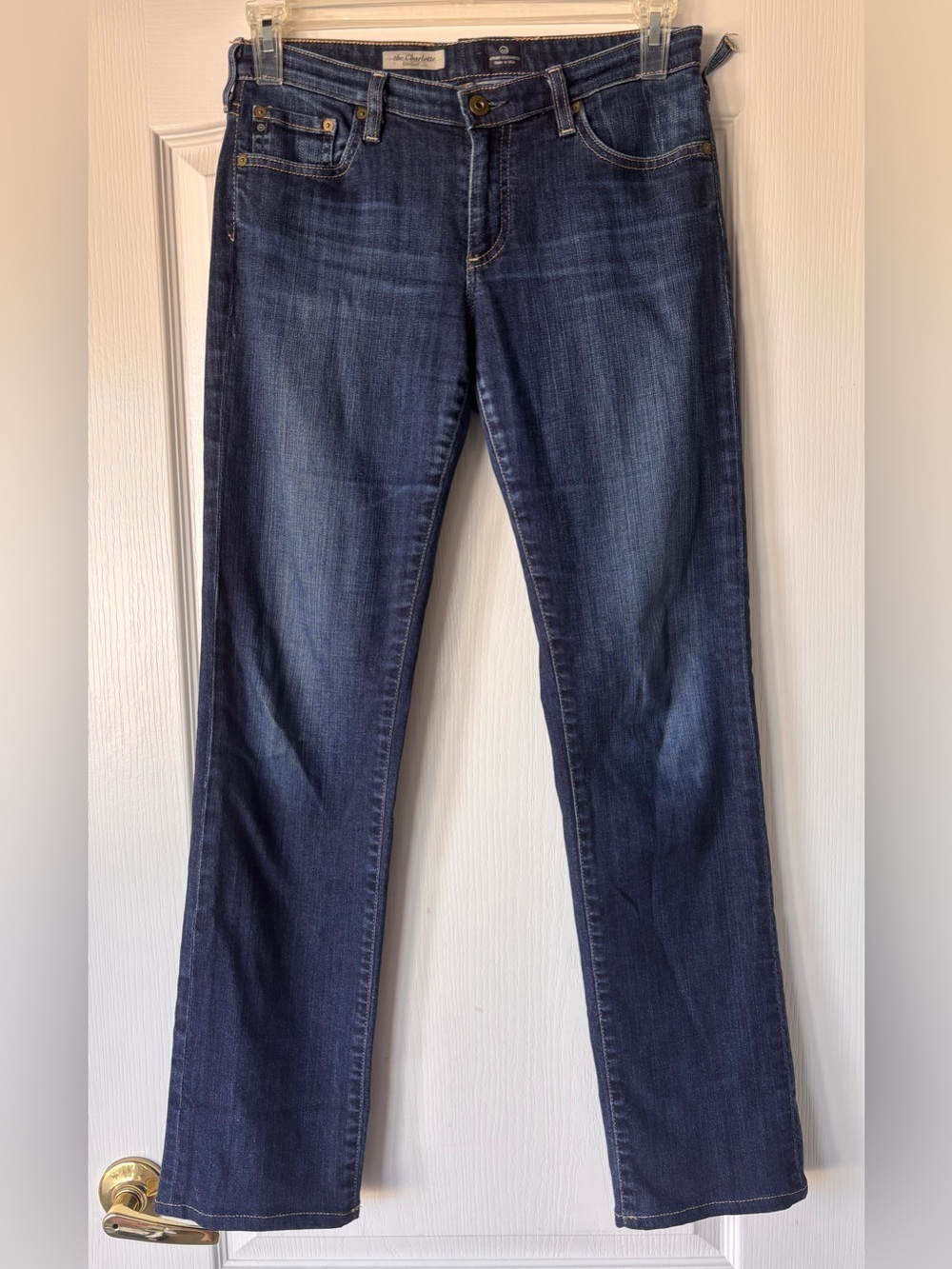 AG Adriano Goldschmied The Charlotte straight medium wash denim jeans size 30